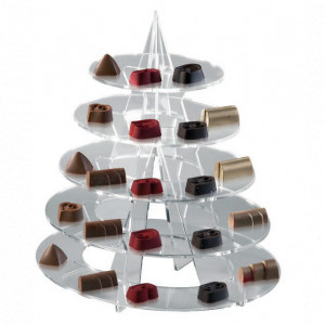 Suport Bufet Model Mignon, 5 Etaje, Plexiglas Transparent, 27 x 22 x H 30 cm