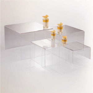 Suport Bufet Modular 4 Trepte, Plexiglas Transparent, H 12 - 26 cm - Img 3