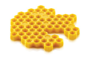 Szilikon Decor Top/Insertion forma, méhsejt Ø 14 x H 1 cm, 2 üreg (HONEY HONEY 80) - Img 3