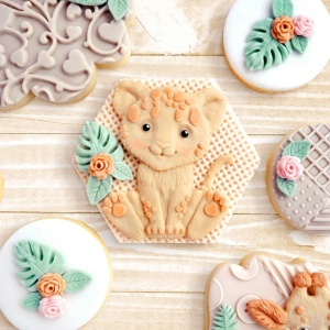 Szilikon forma Baby Jungle Baby Jungle oroszlán és varjú, 2 db Ø 1,6 és 6,4 cm-es tárgyakkal - Img 4