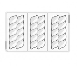 Tablete Ciocolata 14.3 x 6 x H 1.3 cm - Matrita policarbonat Riflesso, 3 cavitati (CH041), 77 gr - Img 2