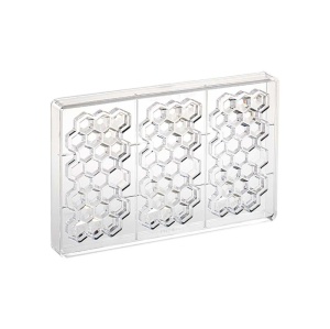 Tablete Ciocolata 14 x 6.85 x H 1.35 cm - Matrita Policarbonat Hexagon, 3 cavitati, 100 gr - Img 2