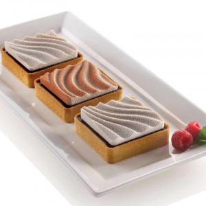 Tarte Sand Set 8 x 8 x H 2 cm, 6 микроперфорирани медни + силициеви формички 6 кухини - Img 1