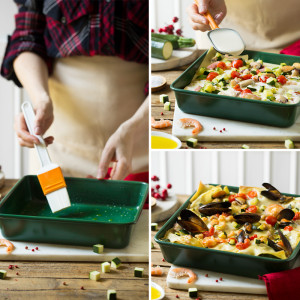 Tray Tray Top, Square Square Frying Tray, 24 x 24 x H 5 cm, Non-stick Metal - Img 3