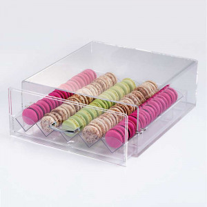 Vitrina neutra plexiglas Transp. Pentru Macarons, 5 canale, 35x32.5xH13 cm - Img 2