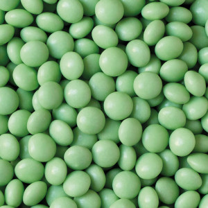 Zöld csokoládé lapított gyöngyök Ø 10 mm, 1 kg - Img 4