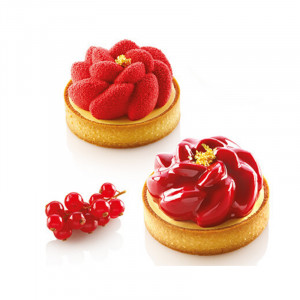 Комплект Tarte Ø 8 cm Цвете, 6 микроперфорирани медни + силициеви форми 6 кухини - Img 4