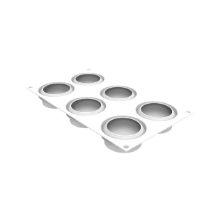 Силиконова форма Ocean 100 Ø 7 x H 3 cm, 6 кухини x 100 ml - Img 3