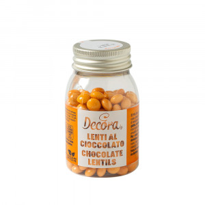 Сплескани шоколадови перли Chocolate Peach Ø 10 мм, 80 гр. - Img 1