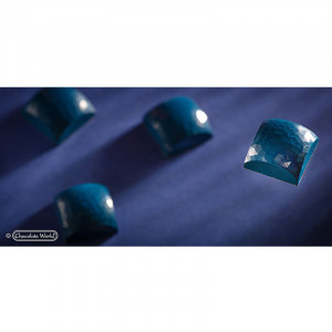 Форма от поликарбонат Квадрат Diamant 24 пралини Шоколад 2,55 x 2,55 x H 1,5 cm, 9,5 gr - Img 2