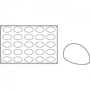 Форма Pavoflex 60x40cm Овал 8,5x5xh4,3cm, 25 кухини, 100 ml - Img 2
