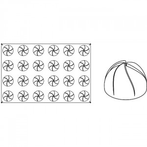 Форма Pavoflex 60x40cm Vartej Ø7xh4.4cm, 24 кухини, 110 ml - Img 3