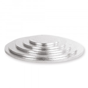 10 darabos ezüst kerek tortalap készlet, Ø 36 x H 1,2 cm - Img 2