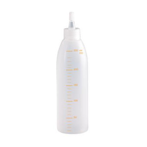 250 ml-es mérőpalack folyadékokhoz és galvanizáláshoz, félig átlátszó műanyagból