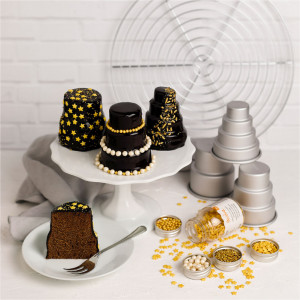 3D Shape Baking Minitortulet 3 Stages Ø 7xH8cm, Anodised Aluminium - Img 2