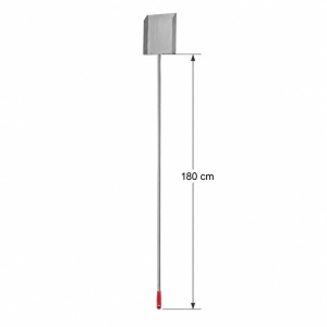 Ash and Embers Shovel, Stainless Steel, 50 x 5 cm, 180 cm Red Handle
