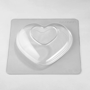 Barokk 3D szív, 15 x 15 x H 6,5 cm, Matrite műanyag szett 2 tárgy Csokoládé - Img 4