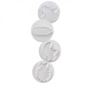Bebe - Decupatoare Plastic cu Extractor Ø 8 cm, Set 4 Buc - Img 2