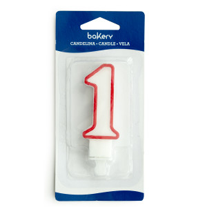 Cake Candle with Plastic Holder, Figure 1, H 9 cm - Img 1