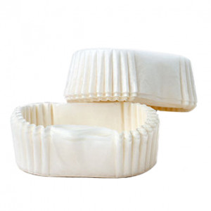 Chese ovális papír fehér, 7 x 4 x H 2,5 cm, 500 db