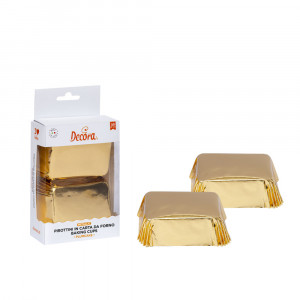 Chese Rectang. Metallic Golden Paper 8 x 5 x H 3.2 cm, 20 pieces