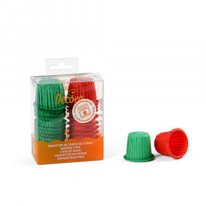 Chese S krepp papír ColourMix, piros és zöld, Ø 3 x H 3,5 cm, 35 db - Img 3
