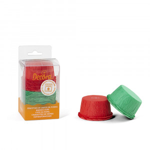 Chese XL Crepe Paper ColourMix, Red and Green, Ø 5.5 x H 3.5 cm, 25 pcs - Img 3