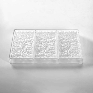 Chocolate bars 15.4 x 7.7 x H 1.1 cm - Polycarbonate mould Flowers, 3 cavities, 100 gr - Img 2