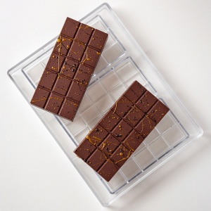 Chocolate Bars 15.5 x 7.5 x H 2 cm - Polycarbonate mould Dubai, 3 Cavities, 120 gr - Img 3