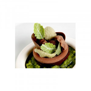 Chocolate Decorations Big Green Double Leaves, 4.6 x 3.3 cm, 150 gr, 108 pieces - Img 3
