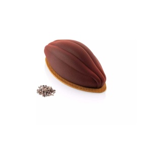 Cocoa 19.7 x 9.9 x H 7.6 cm - 3D Silicon Cake Tin 700 ml + Cutter