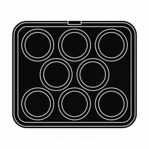 Cookmatic szerszám Cookmatic 6-os modell recézett profil, Ø 7,8 - 9,8 x H 1,7 cm, 8 üreggel - Img 2