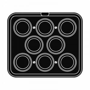 Cookmatic szerszám Cookmatic F modell Fésűs profil, Ø 6,2 - 9 x H 2,1 cm, 8 üreggel - Img 2