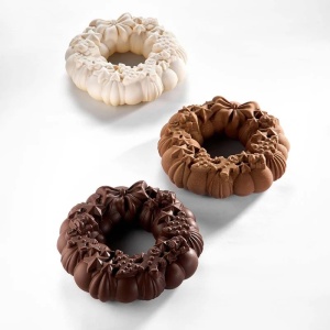 Coronita de Craciun 3D, Ø 18 x H 5.5 cm, Set Matrite Plastic 2 Subiecte Ciocolata - Img 3