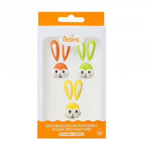 Decor Sugar - Paste Figurine, Rabbits 2.5 - 3.5 cm, 3 models, 3 pcs - Img 1