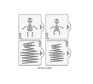 Decupatoare Plastic Halloween -Schelet 6.5 - 8 x 8 - 10.2 x H 2.2 cm + 4 Sabloane - Img 4