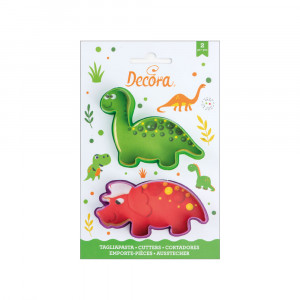 Dinozauri - Decupatoare Plastic Ø 9 si 10 x H 2.2 cm, Set 2 Buc - Img 3