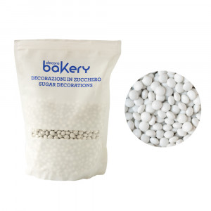 Fehér csokoládé lapított gyöngyök Ø 10 mm, 1 kg - Img 1