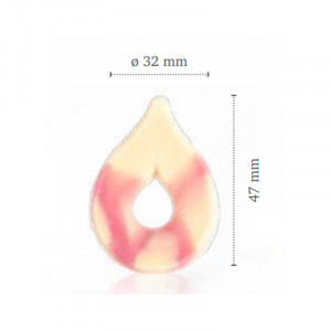 Fehér és lila csokoládé dekorációk Puccini dupla csepp, Ø 3,2x4,7 cm, 610 gr, 295 db - Img 2