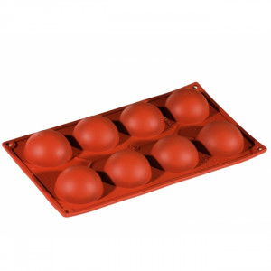 Félgömb alakú szilikonforma Ø6xh3cm, 8 üreggel