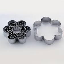 Floare 6 szirom - Rozsdamentes acél vágók Ø 3 - 9 x H 2 cm, doboz 7 db