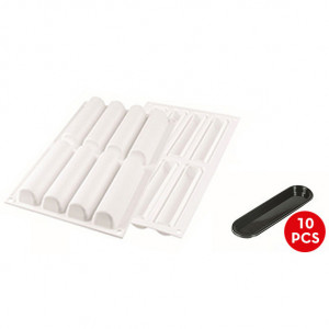 Forma Silicon Cylindre Monoportii 12.6 x 2.7 x H 2.7 cm, 10 Tavite + Decupator - Img 3