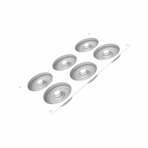 Forma Silicon Tarte 3D Tornada Ø 7.7 x H 1.6 cm + Rama Microforata Ø 8 x H 2 cm, 6 cavitati - Img 3