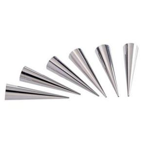 Forme Conice Inox coacere Conuri Ø 3.5 x 14 cm, Set 12 Buc