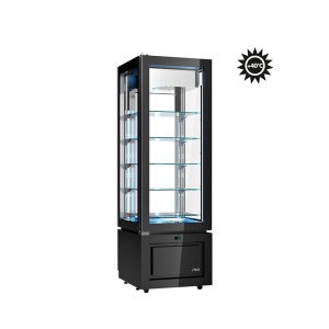 Függőleges hűtővitrin, -22 / +5°C, 60x64,5x184 cm, Luxor Slim Black, modell KD6ATSX