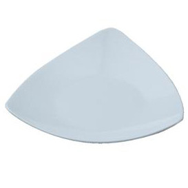 Háromszög tányérok Ø 9 x H 1,5 cm, fehér műanyag, 100 db-os készlet