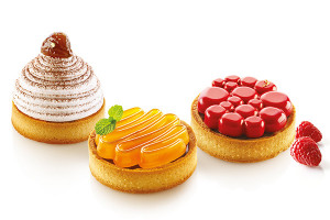 Honore 8cm Ø8cm Tart Set, 8 Microperforated Copper + 8 cavities Silicon Mould - Img 5