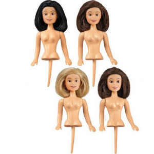Inedible Cake Decoration, Set of 4 Mini Dolls, H 11.5 cm - Img 1