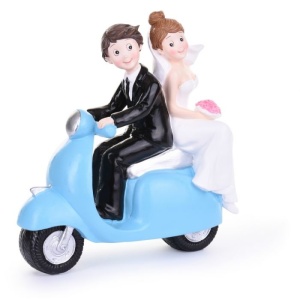 Inedible Figurine Bride and Groom Scooter H 17 cm - Img 2