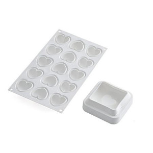 KIT 3D Silicone Cake Cake Shapes I Love You 7 Pernute and 1 Silicone Heart Shape 15 Cavities - Img 2